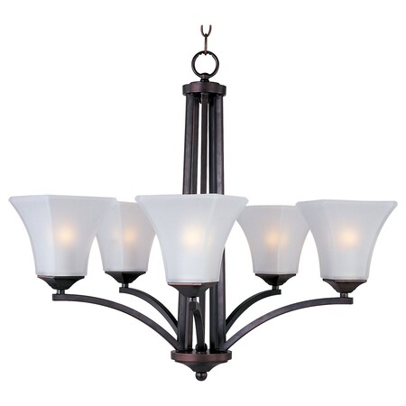 Maxim Five Light Oil Rubbed Bronze Frosted Glass Up Chandelier 20095FTOI